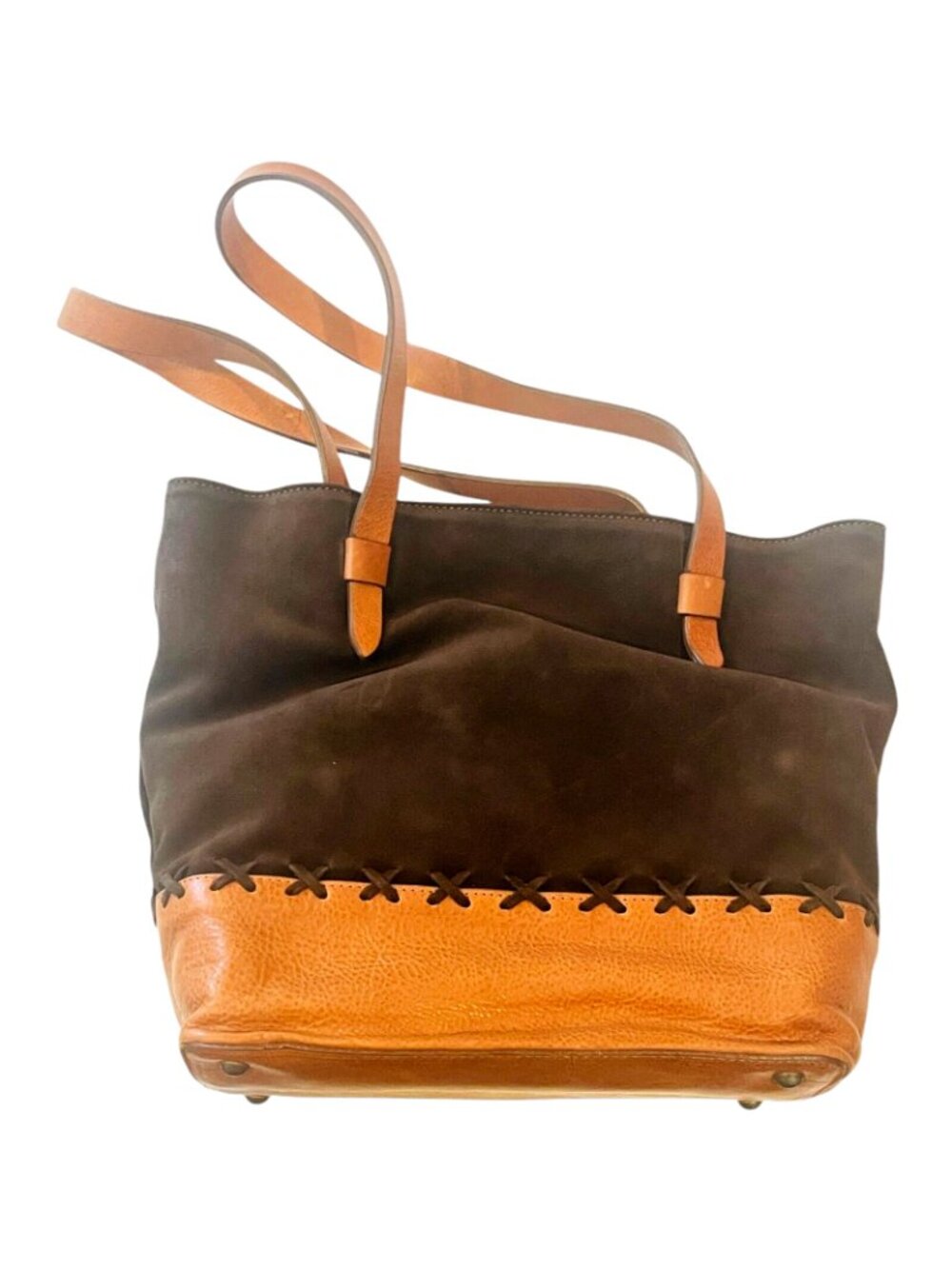 Sundance Brown Stitch Bag / Carry Purse - NEW with Tags - 13" W x 11" H x 5" W - Picture 8 of 10